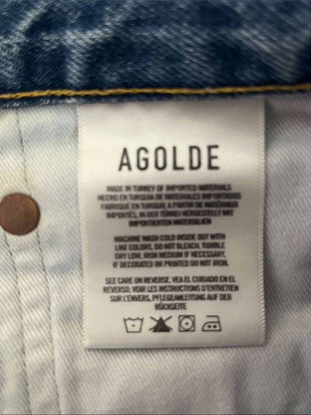 Agolde Distressed Button Fly Cut Off Shorts - Picture 5 of 6
